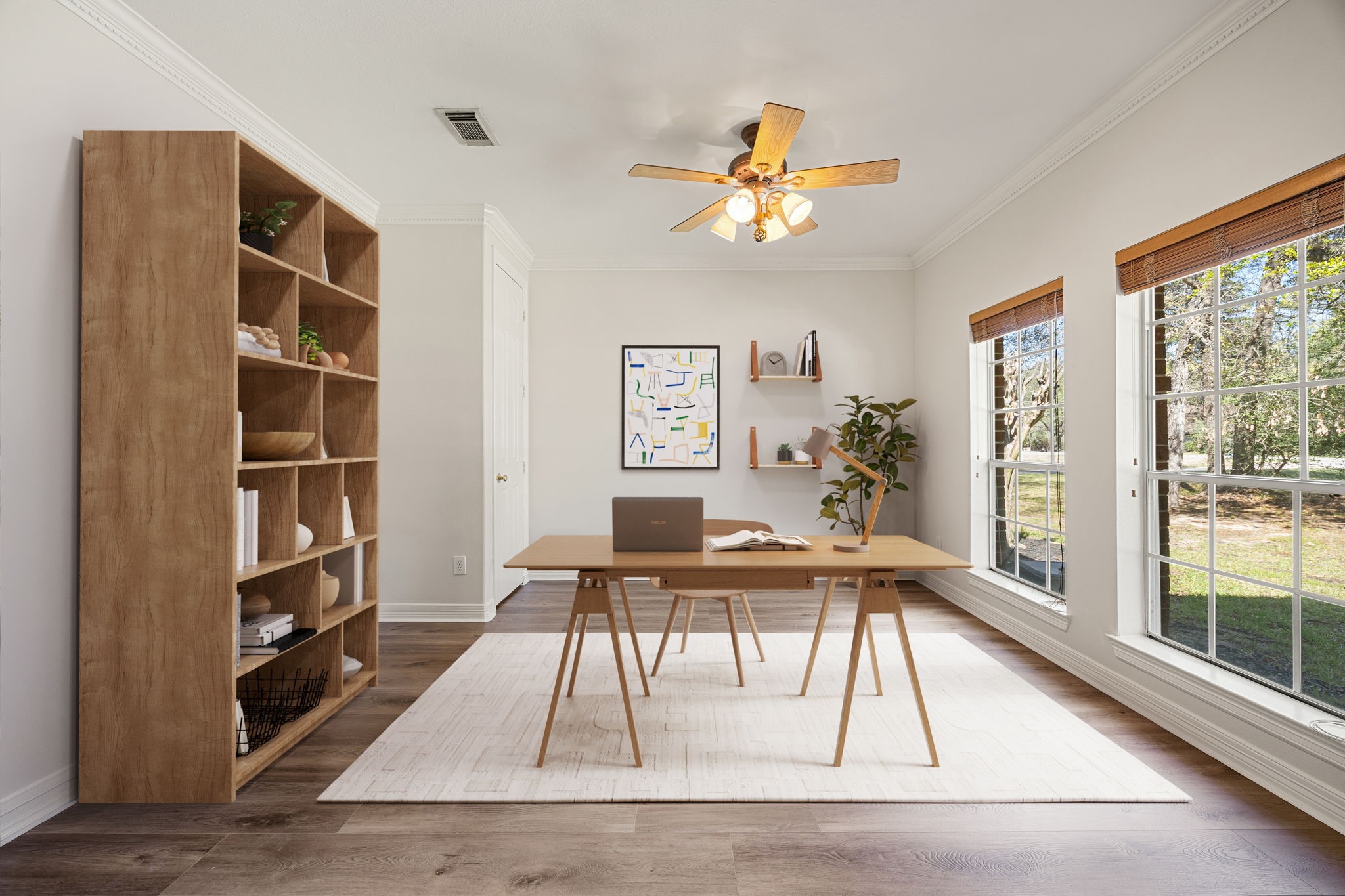 14419 Timbergreen Drive Magnolia, TX 77355 - Photo 12 of 43 Bright and spacious study with large windows and elegant trim, perfect for a home office, library, or flex space to fit your needs. *virtually staged*