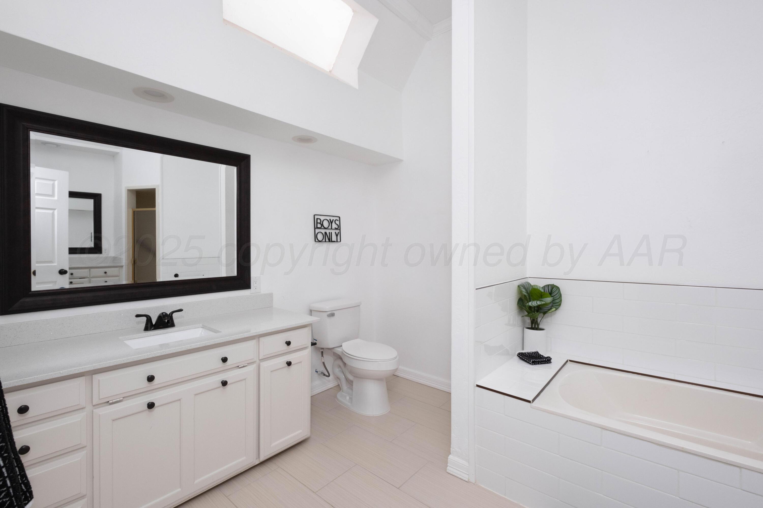 3207 Parker Street Amarillo, TX 79109 - Photo 61 of 73 a bathroom with a toilet sink and mirror