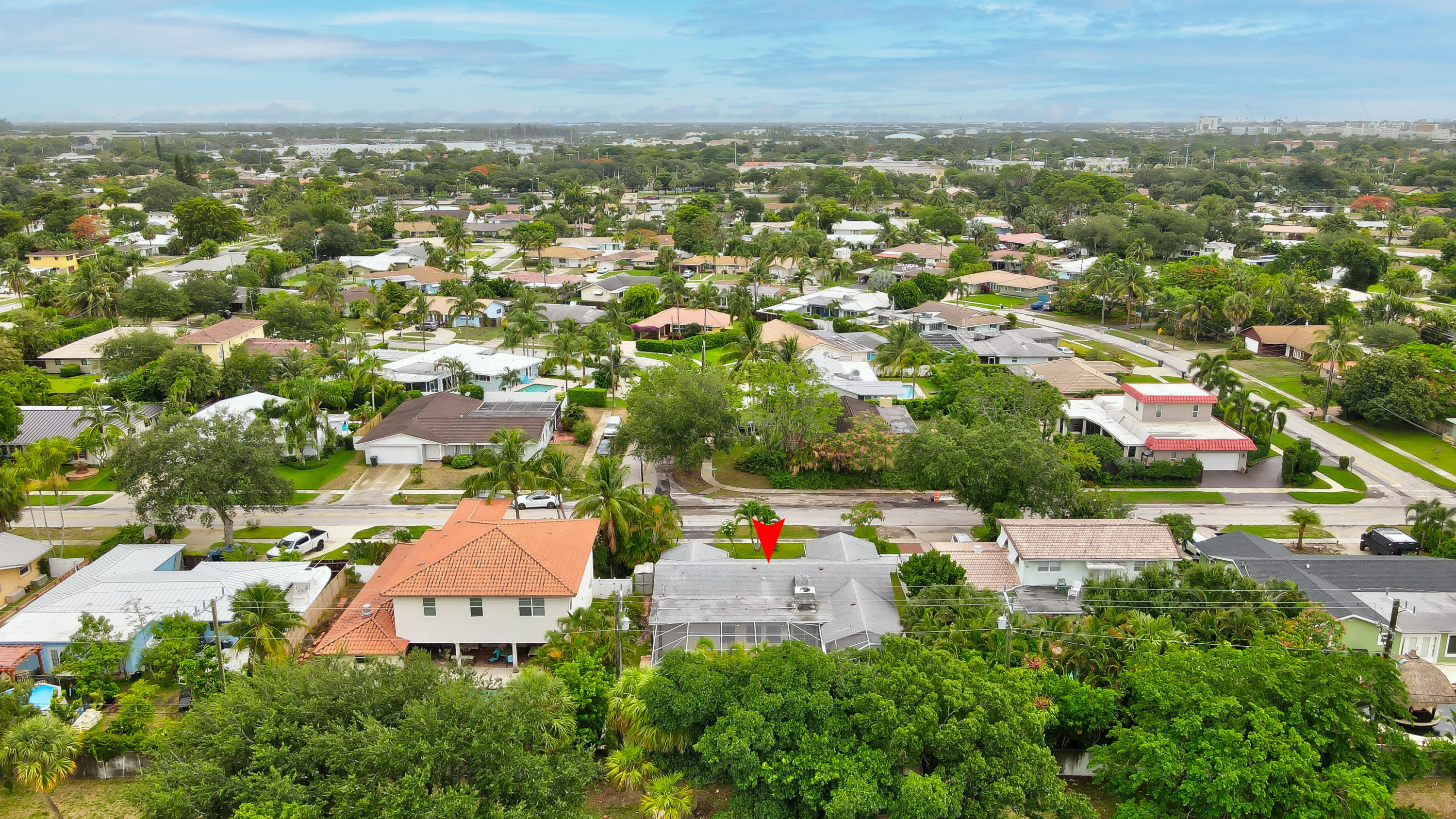 1346 Northwest 4th Street Boca Raton, FL 33486 - Photo 32 of 33 an aerial view of residential houses with outdoor space and trees