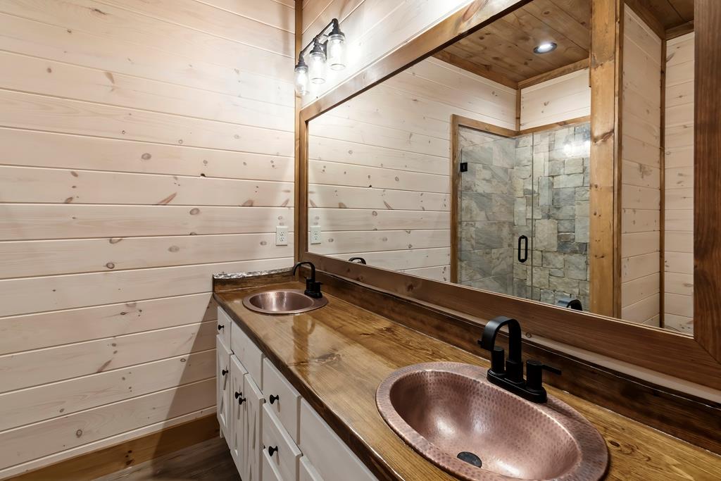 470 Skylight Drive Blue Ridge, GA 30513 - Photo 69 of 83 a bathroom with a sink and a shower