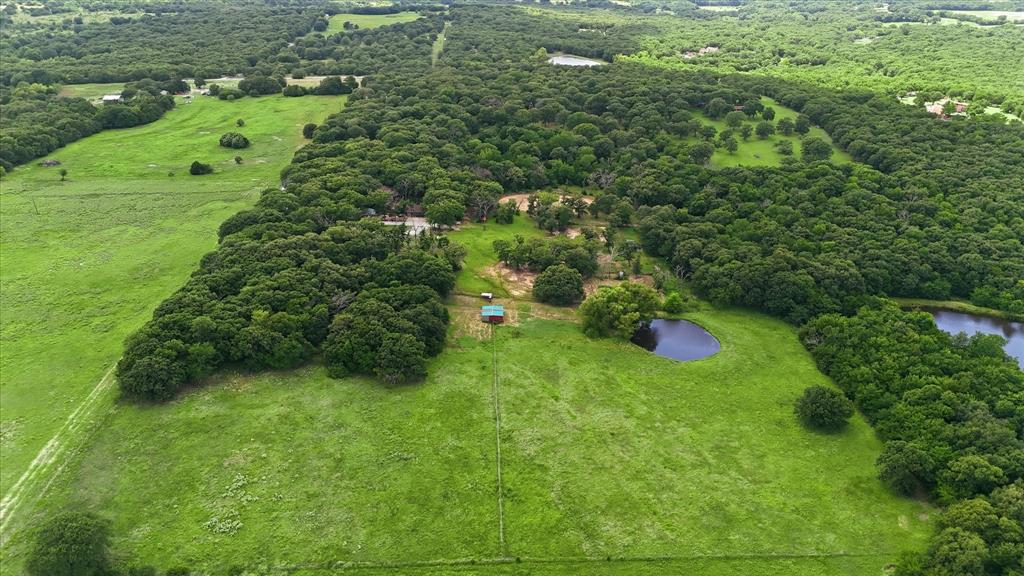 237 Brenda Lane Gainesville, TX 76240 - Photo 38 of 40 Expansive property featuring dense wooded areas, open green pastures, and two visible ponds