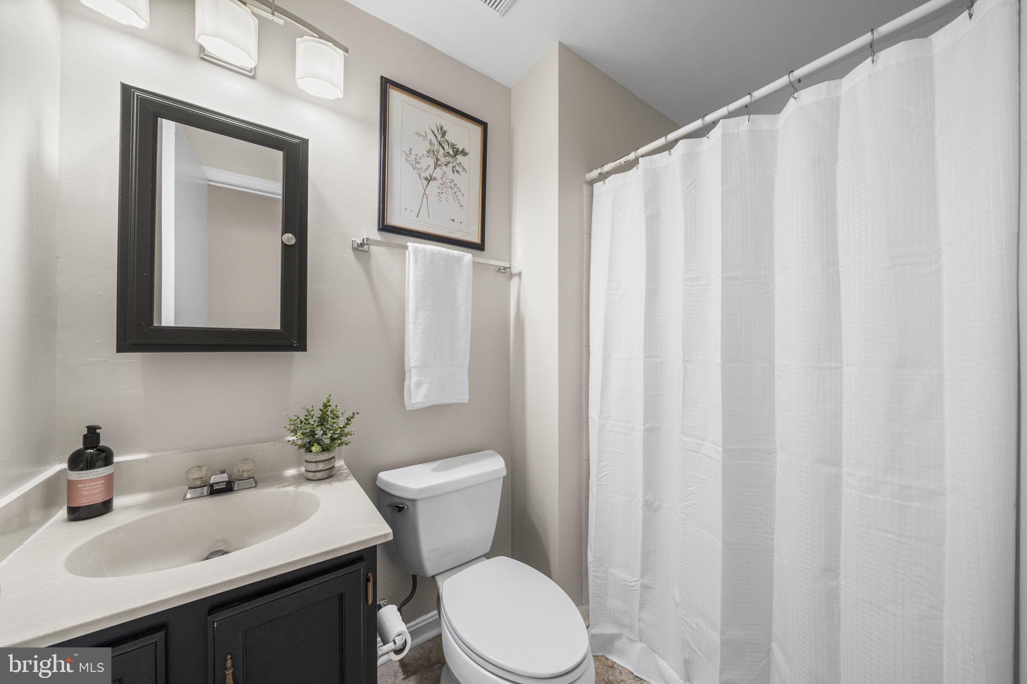 5658 Sutherland Court Burke, VA 22015 - Photo 21 of 30 a bathroom with a toilet a sink and a mirror