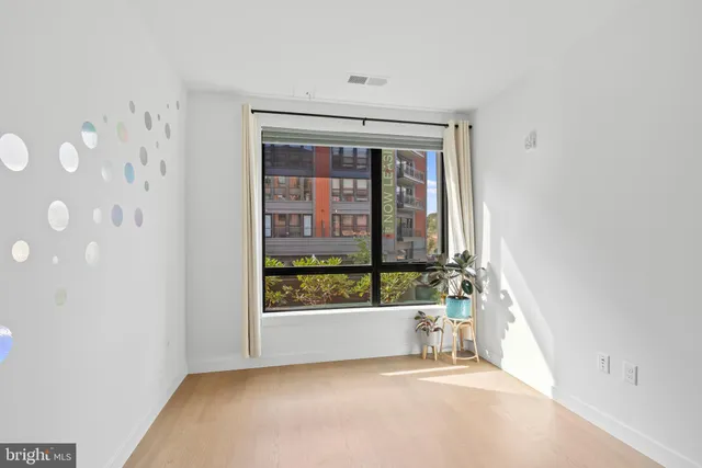 an empty room with window