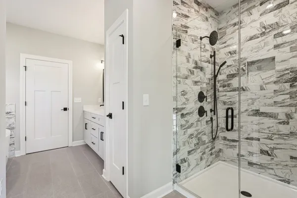 a view of a hallway with entryway