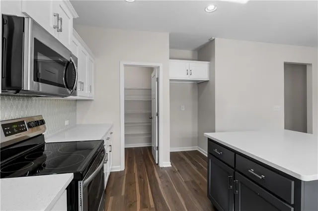 a view of a room with a window