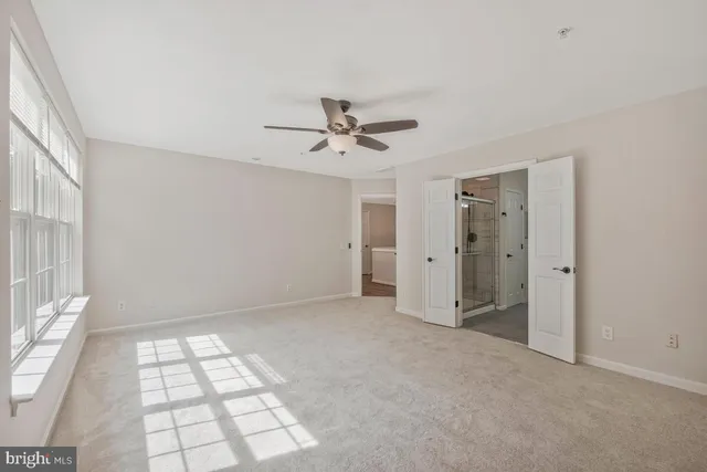 a view of a room with racks on the wall