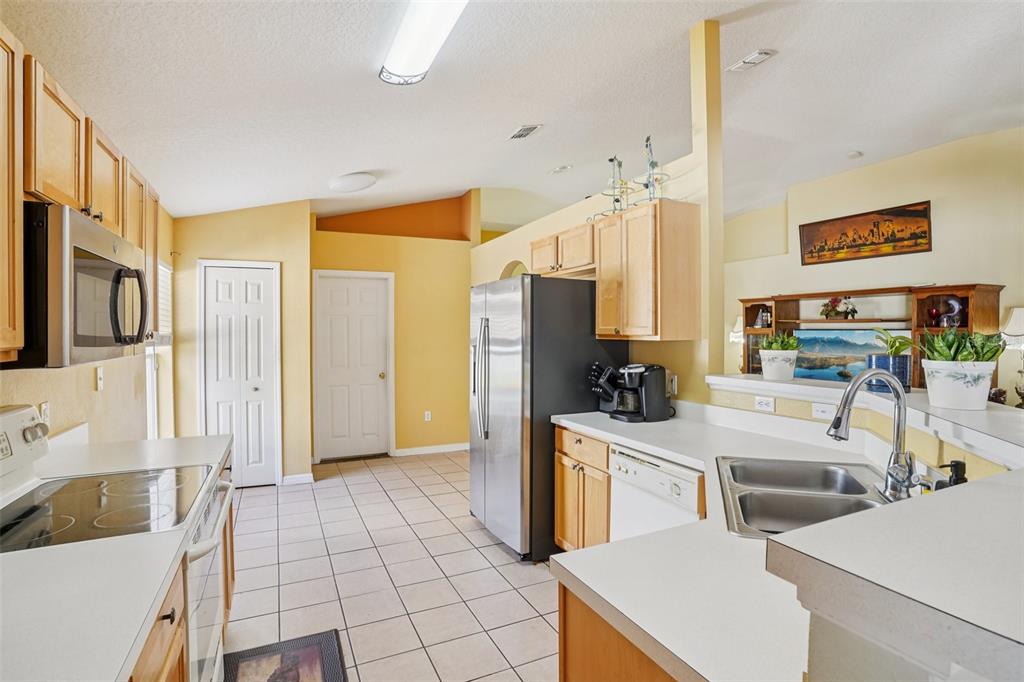 2315 Belfry Way Mascotte, FL 34753 - Photo 19 of 55 a kitchen with furniture a refrigerator and a sink