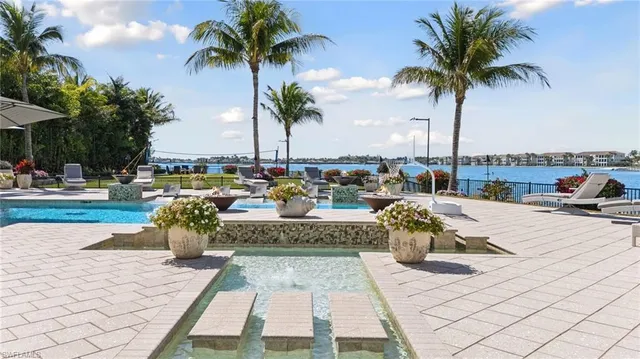 a view of swimming pool and lake view