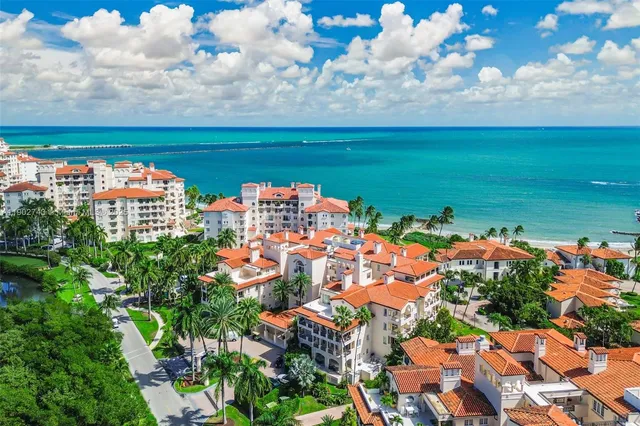 an aerial view of a swimming pool