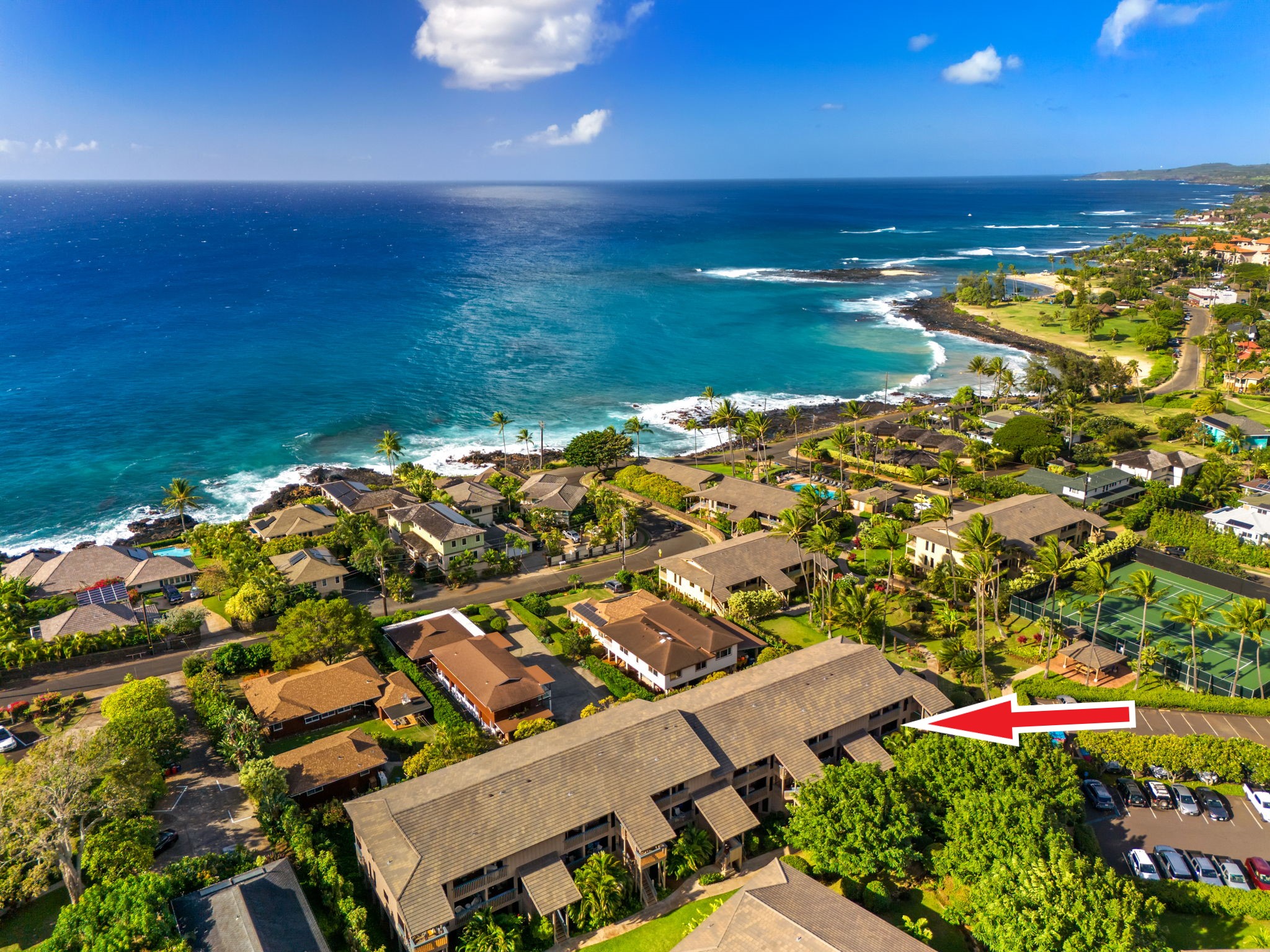 1870 Hoone Road, Unit 511 Koloa, HI 96756 - Photo 1 of 26 an aerial view of residential houses with outdoor space and street view
