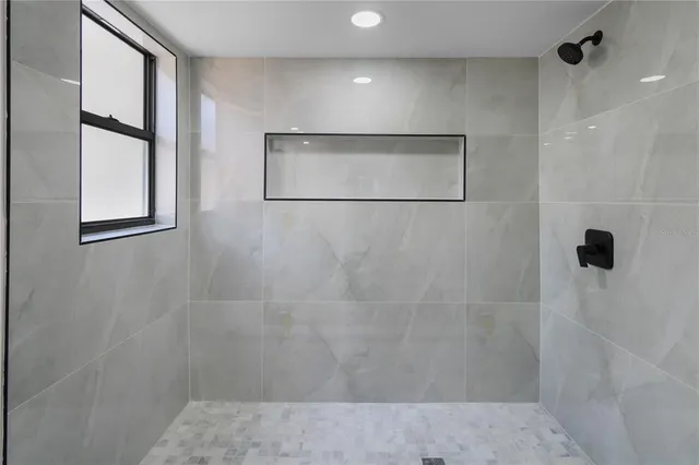 a bathroom with a shower