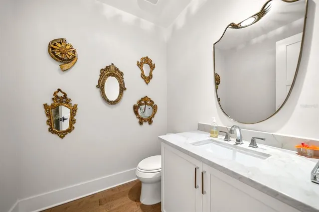 a view of balcony with couch and wooden floor
