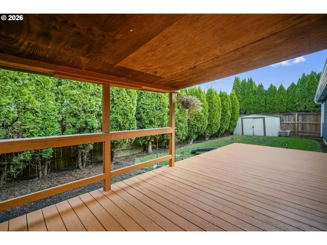 a view of an outdoor space and deck