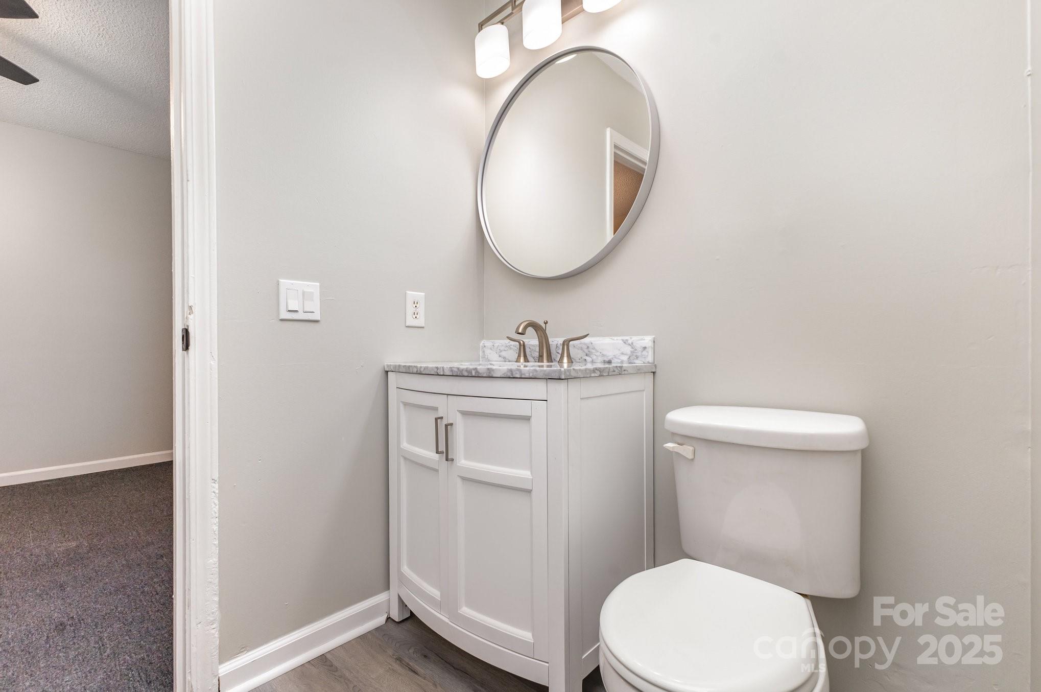 132 Hicks Road Grover, NC 28073 - Photo 31 of 31 a bathroom with a toilet a sink and a mirror