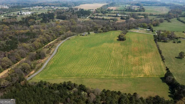 an aerial view of lake