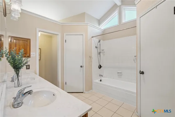 a bathroom with a sink and a bathtub