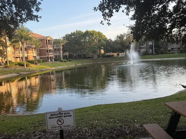a view of a lake with houses