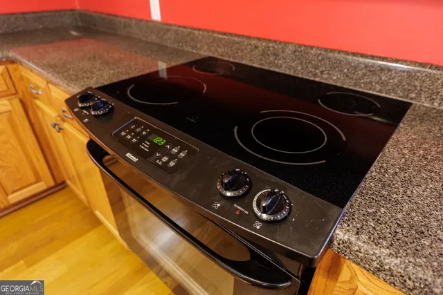 a close up of a stove