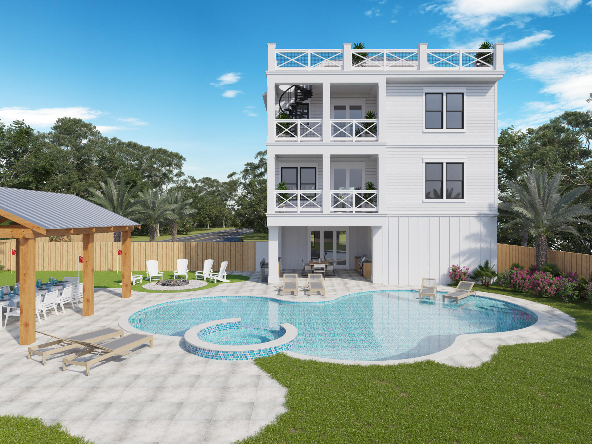 183 Rolling Dunes Drive Santa Rosa Beach, FL 32459 - Photo 3 of 9 a view of a house with pool and chairs