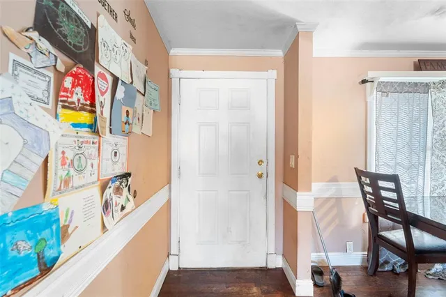 a kitchen with a cabinets and window