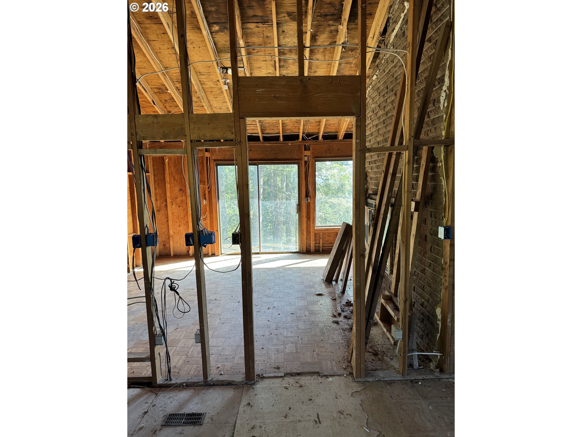 19105 Rock Creek Road Sheridan, OR 97378 - Photo 25 of 27 a view of a porch with a floor to ceiling window