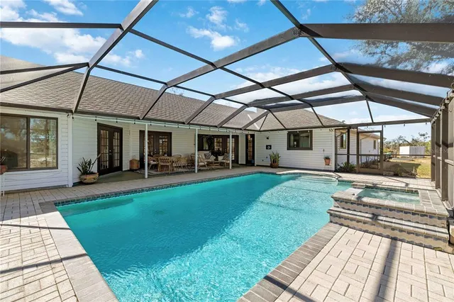 a outdoor living space with furniture