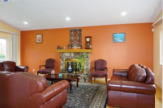 a living room with furniture