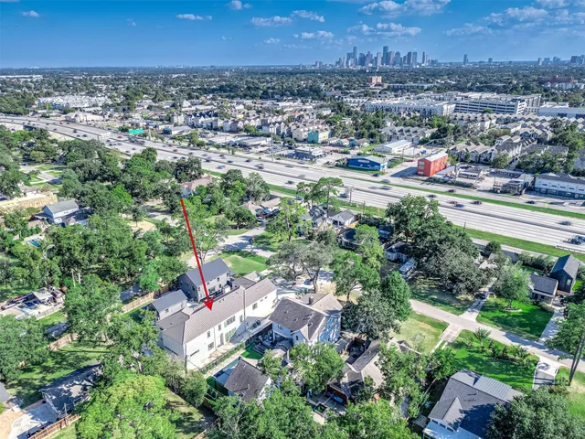 an aerial view of multiple house