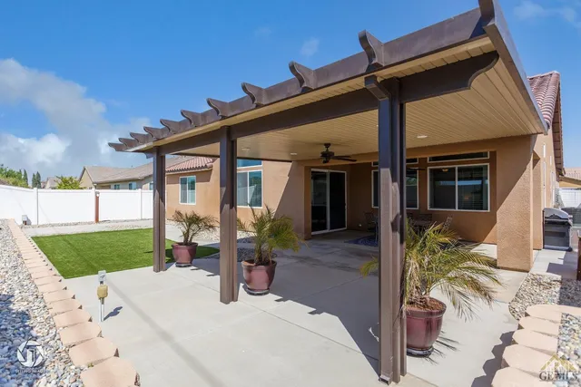 a view of a house with a patio