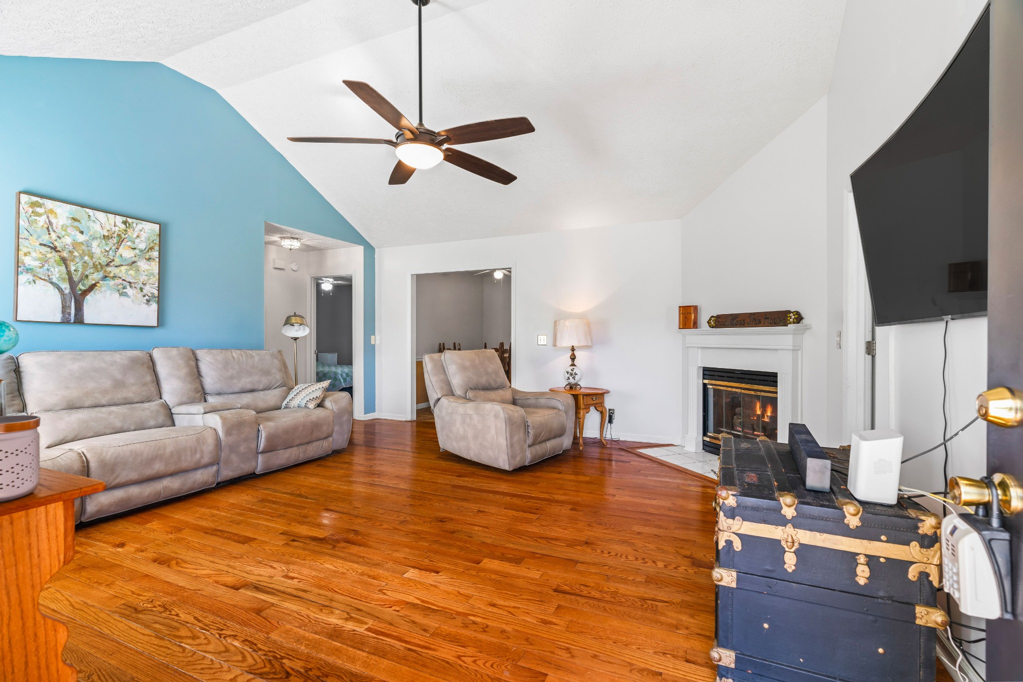 707 Spike Trail Murfreesboro, TN 37129 - Photo 5 of 64 a living room with furniture fireplace and flat screen tv