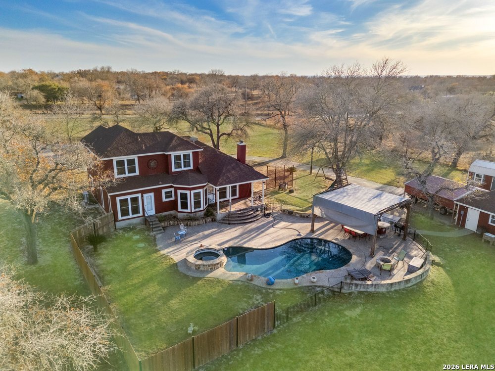 422 Arbor View Adkins, TX 78101 - Photo 24 of 29 an aerial view of a house with yard swimming pool and mountain view