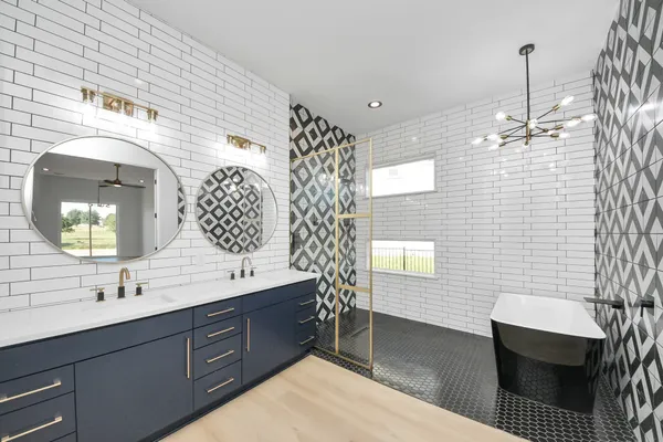 a bathroom with a shower