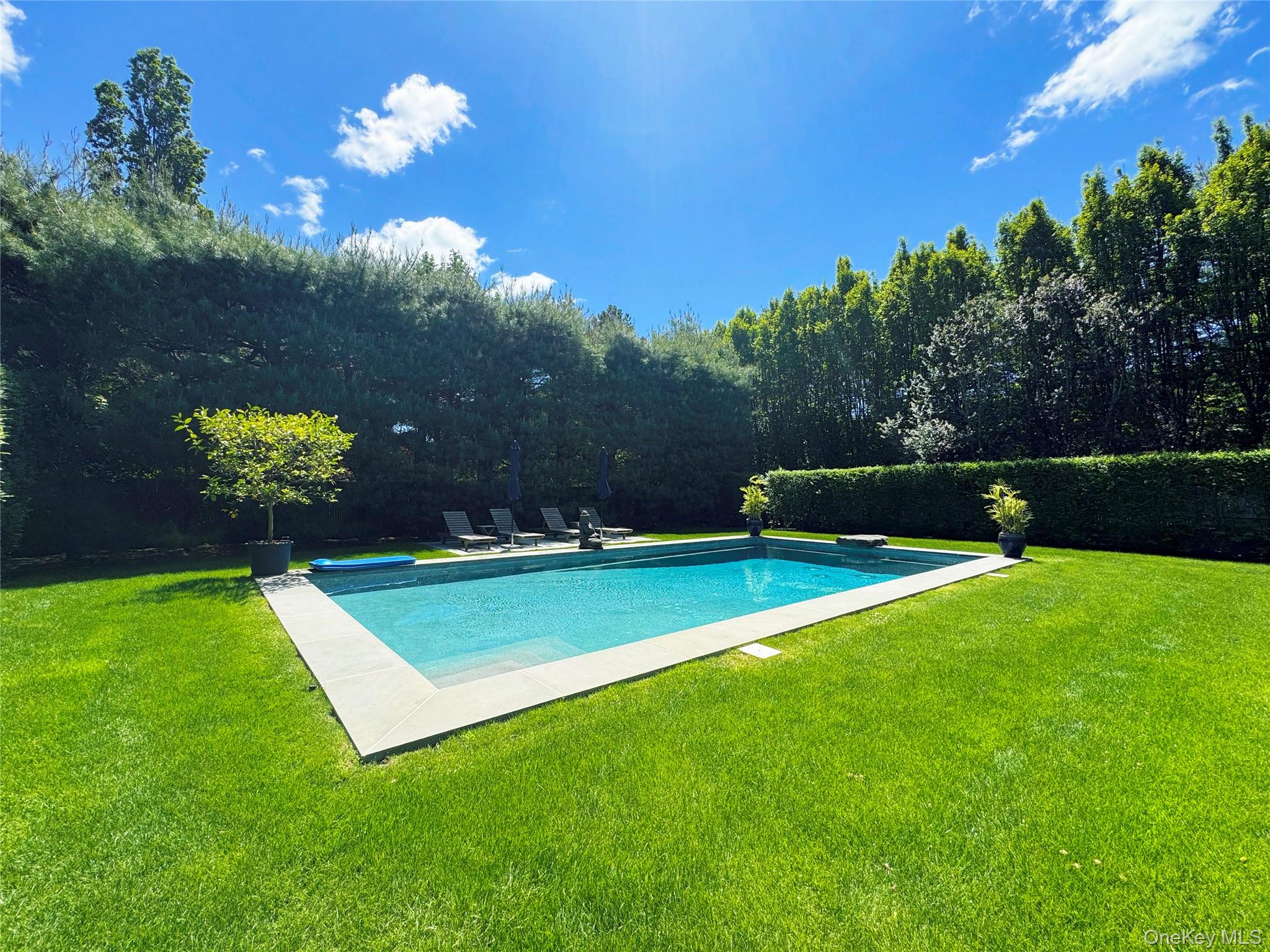 198 South Country Road Remsenburg, NY 11960 - Photo 41 of 46 View of swimming pool with a yard