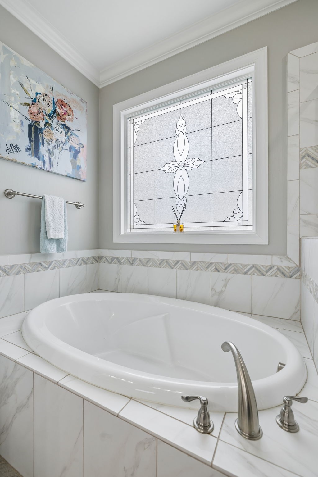 7005 Salmon Run Spring Hill, TN 37174 - Photo 55 of 85 a white bath tub sitting in a bathroom next to a window
