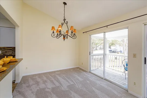 a view of a room with a window