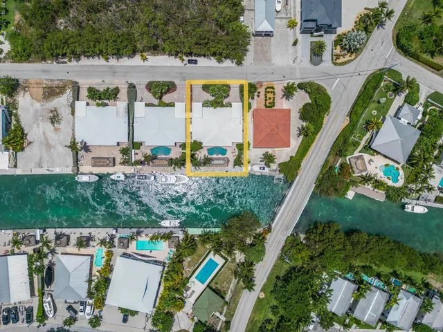 an aerial view of residential building with outdoor space