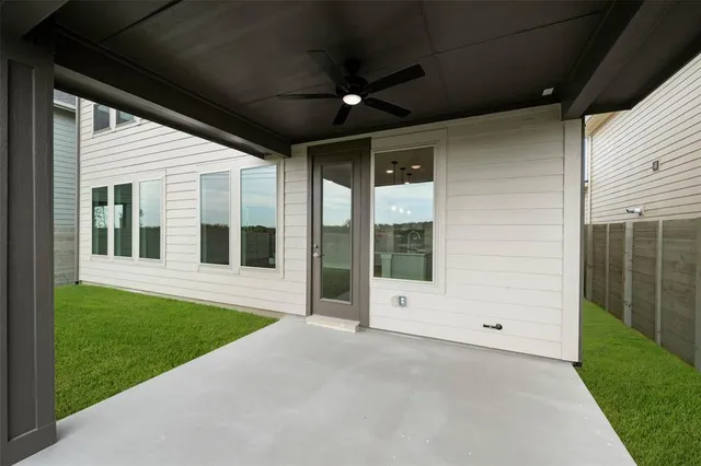 a view of a porch with a backyard