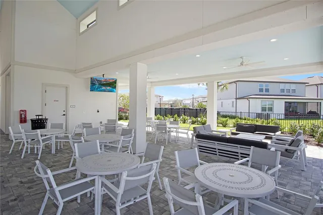 a view of a lake with a building in the background