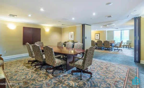 a park with large trees