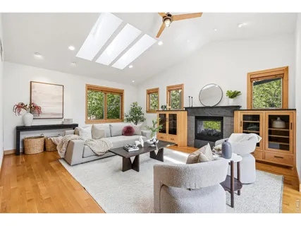 a living room with furniture or couch and a wooden floor