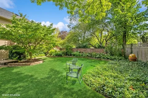 a garden with lots of trees