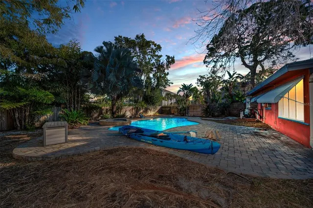a view of backyard with green space