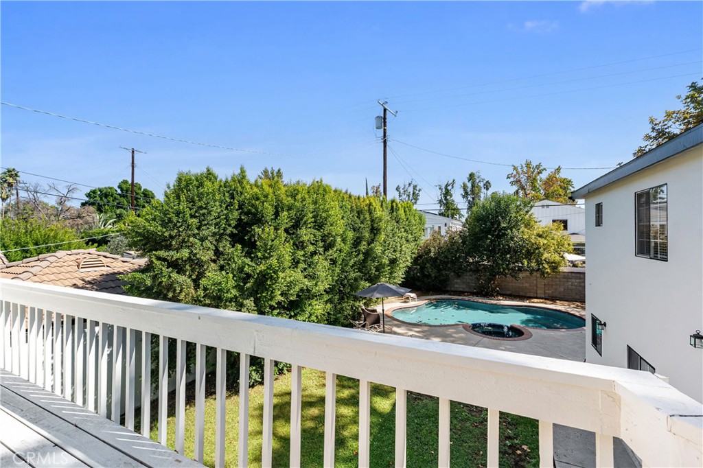 16762 Otsego Street Encino, CA 91436 - Photo 30 of 54 Back yard balcony overlooking very private back yard