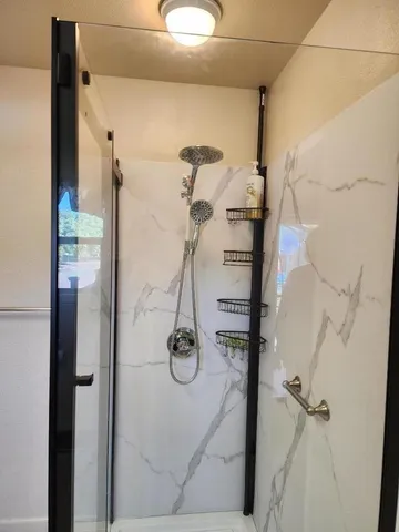 a bathroom with a shower