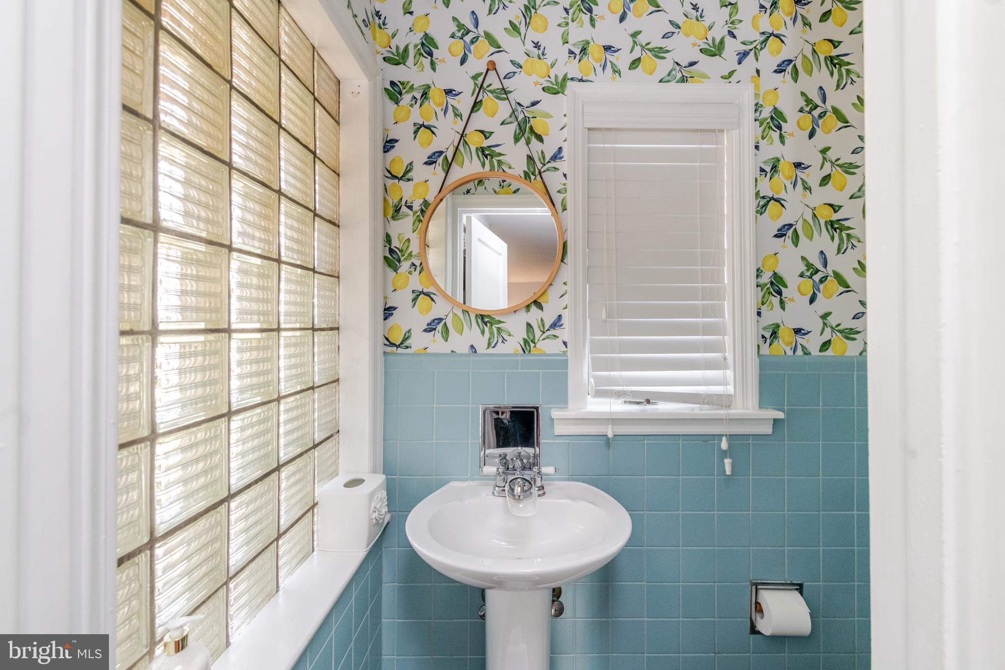 239 Hopkins Road Haddonfield, NJ 08033 - Photo 41 of 76 a bathroom with a sink a mirror and a shower curtain