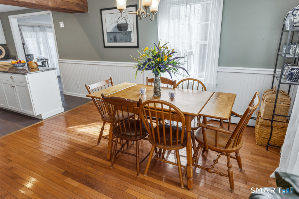 49 River Street Old Saybrook, CT 06475 - Photo 9 of 28 a dining room with furniture and wooden floor