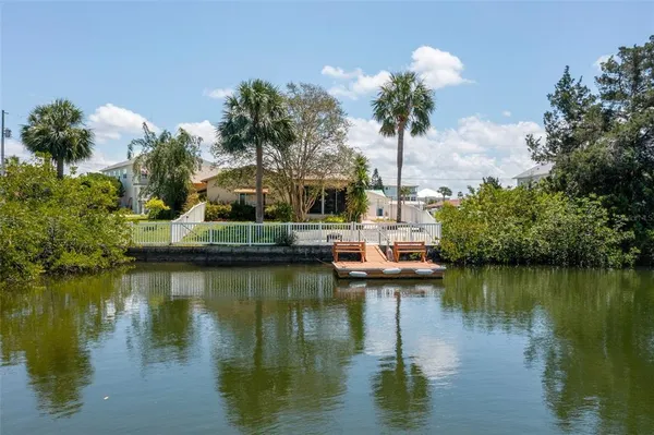 a view of a lake with houses
