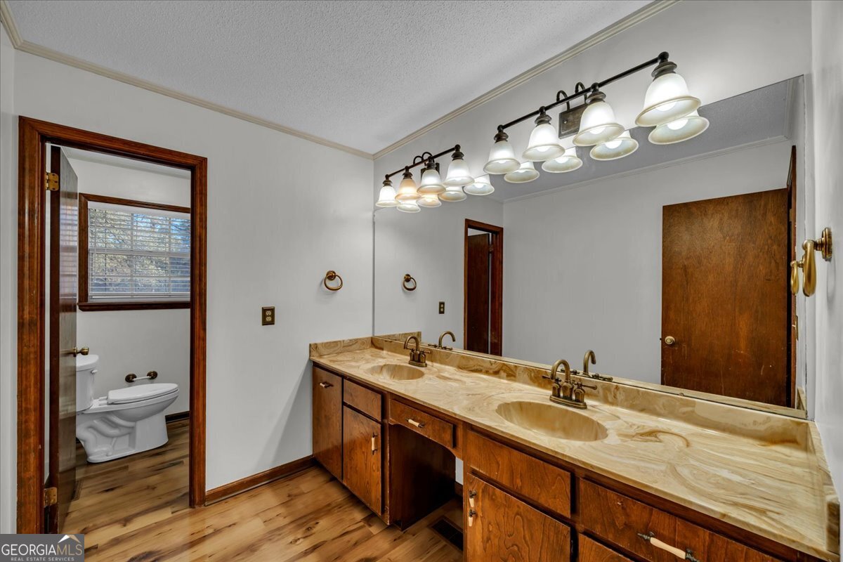 6501 Harley Trail Blackshear, GA 31516 - Photo 29 of 69 a bathroom with a sink a large mirror and a light fixture