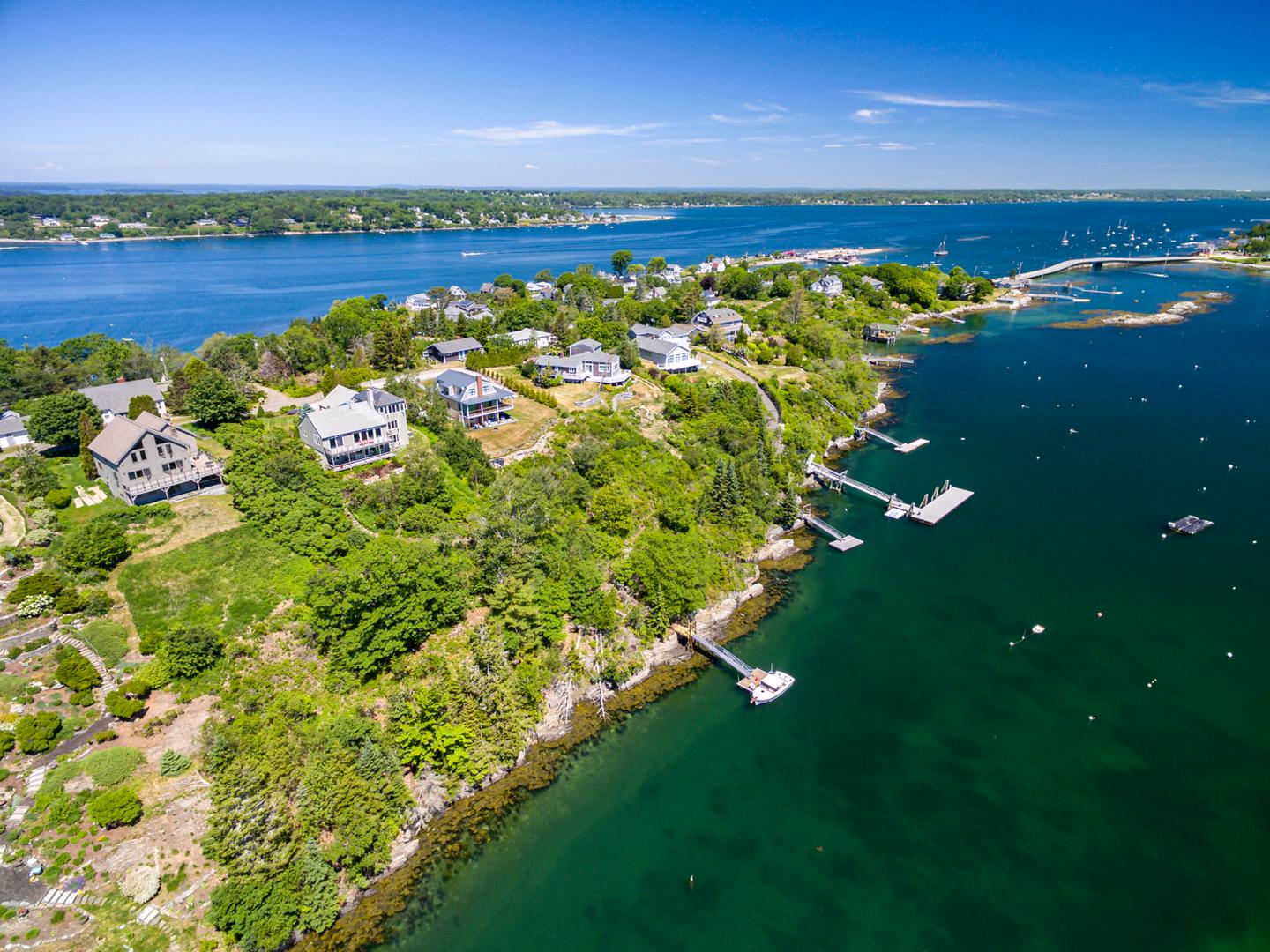 28 Water Cove Road Harpswell, ME 04003 - Photo 32 of 39 96-Aerial - Cove and NW_Ocean w Cribston