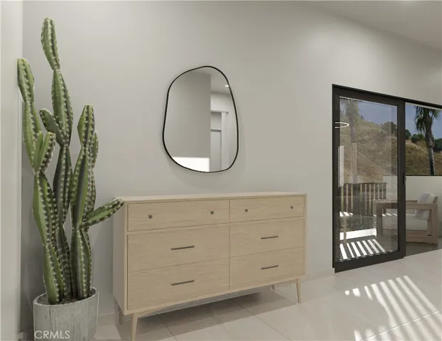 a bathroom with a sink a mirror and a shower